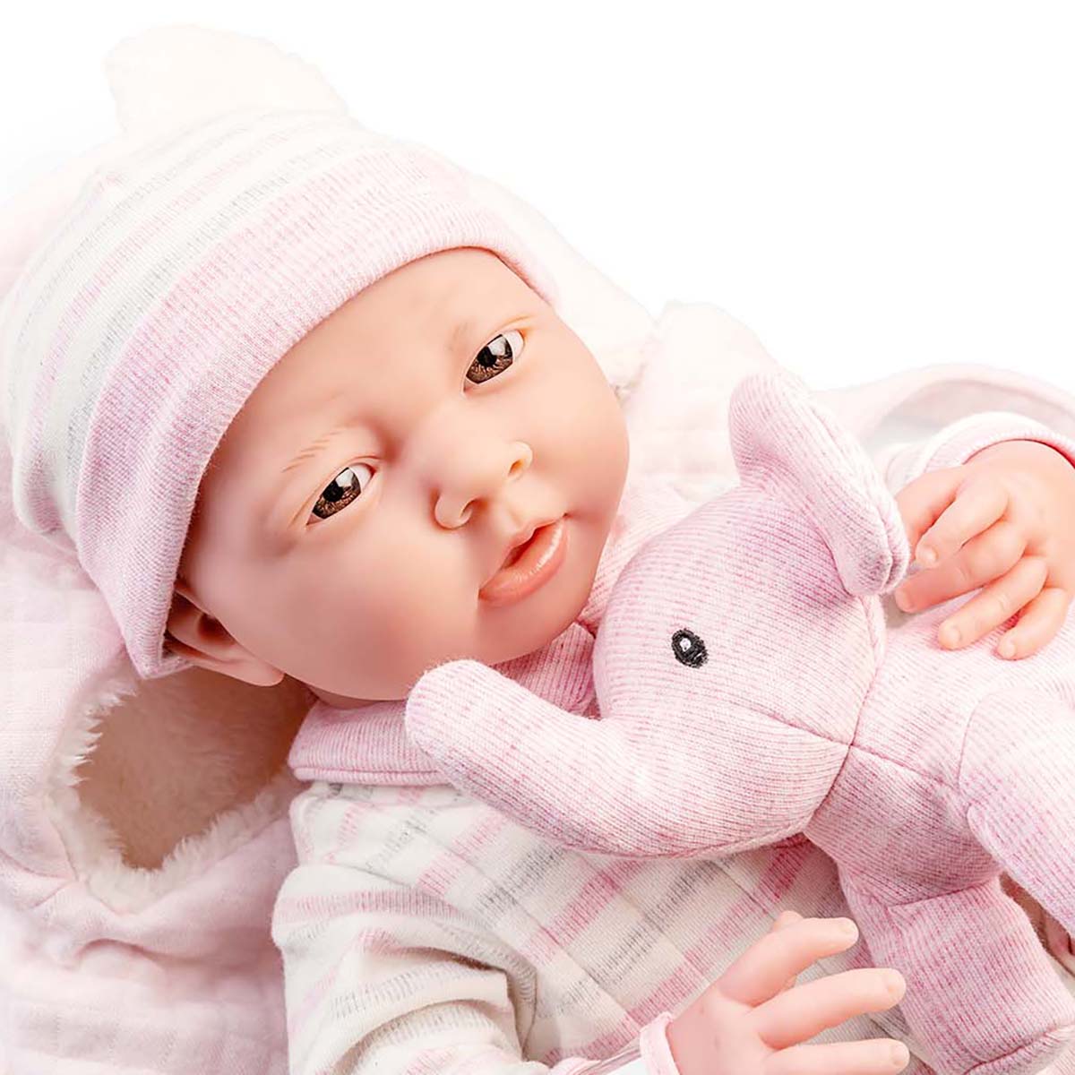 JC Toys, Soft Body La Newborn 15.5 inches baby doll in Pink Soft Basket Gift Set