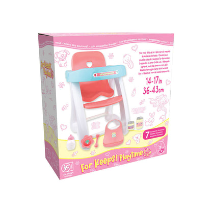 For Keeps! Highchair + Accessory Gift Set fits dolls up to 16” dolls - Ages 2+