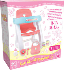 For Keeps! Highchair + Accessory Gift Set fits dolls up to 16” dolls - Ages 2+