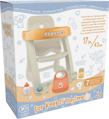 Nature Collection (Neutral Colors) Highchair + Accessory Gift Set fits dolls up to 16” dolls - Ages 2+