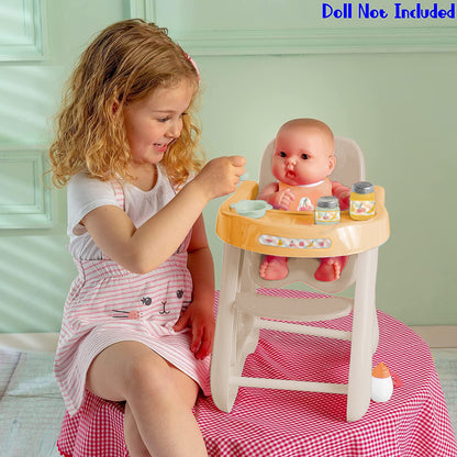 Nature Collection (Neutral Colors) Highchair + Accessory Gift Set fits dolls up to 16” dolls - Ages 2+