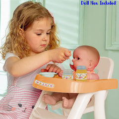 Nature Collection (Neutral Colors) Highchair + Accessory Gift Set fits dolls up to 16” dolls - Ages 2+