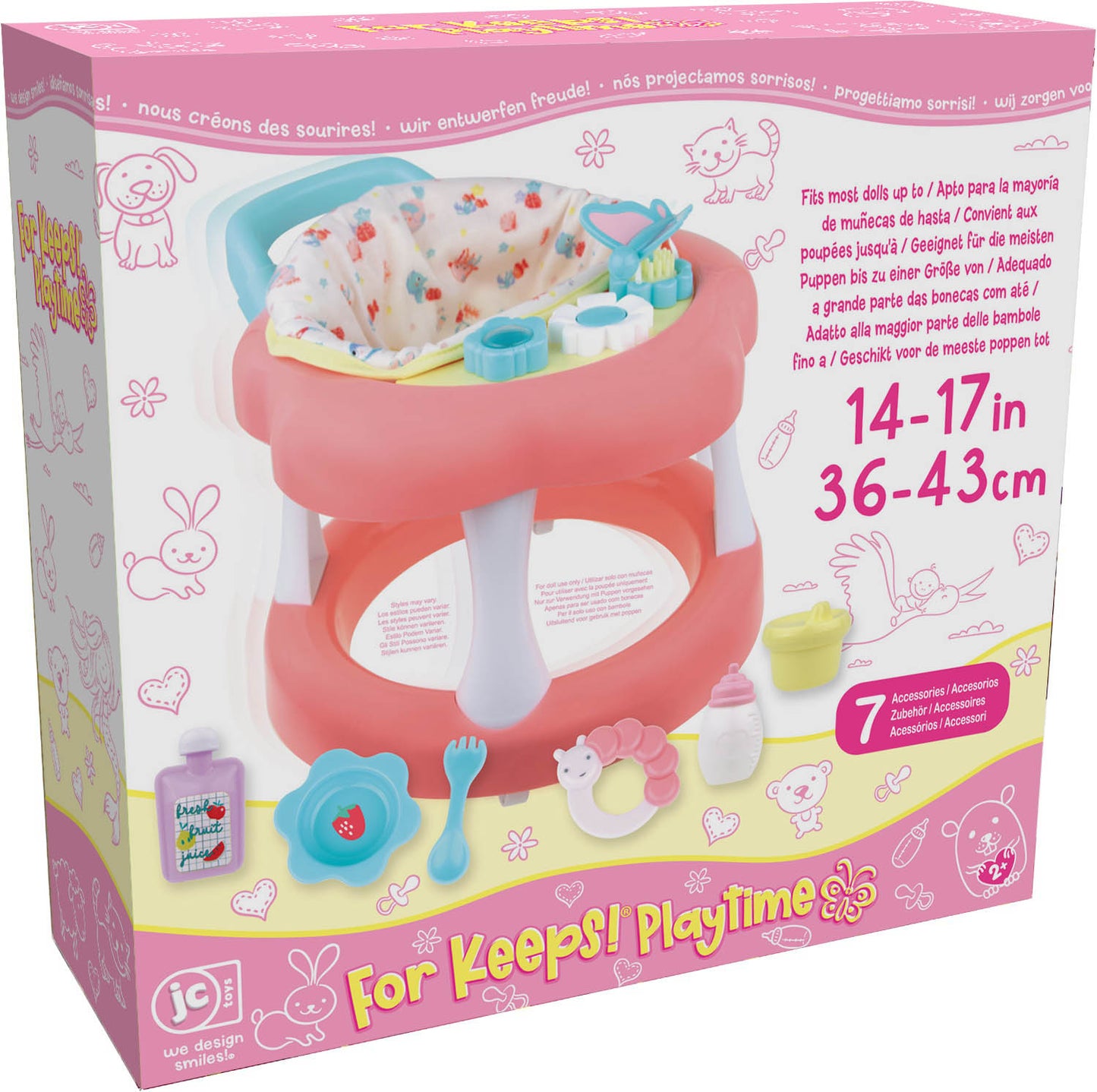 For Keeps! Baby Doll Walker with play accessory for dolls up to 16"