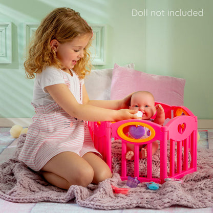 JC Toys, Deluxe Baby Doll PlayPen and Accessories for Dolls up to 17 inches
