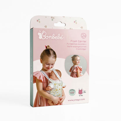 Bonbeè front carrier packaging with a child holding a baby