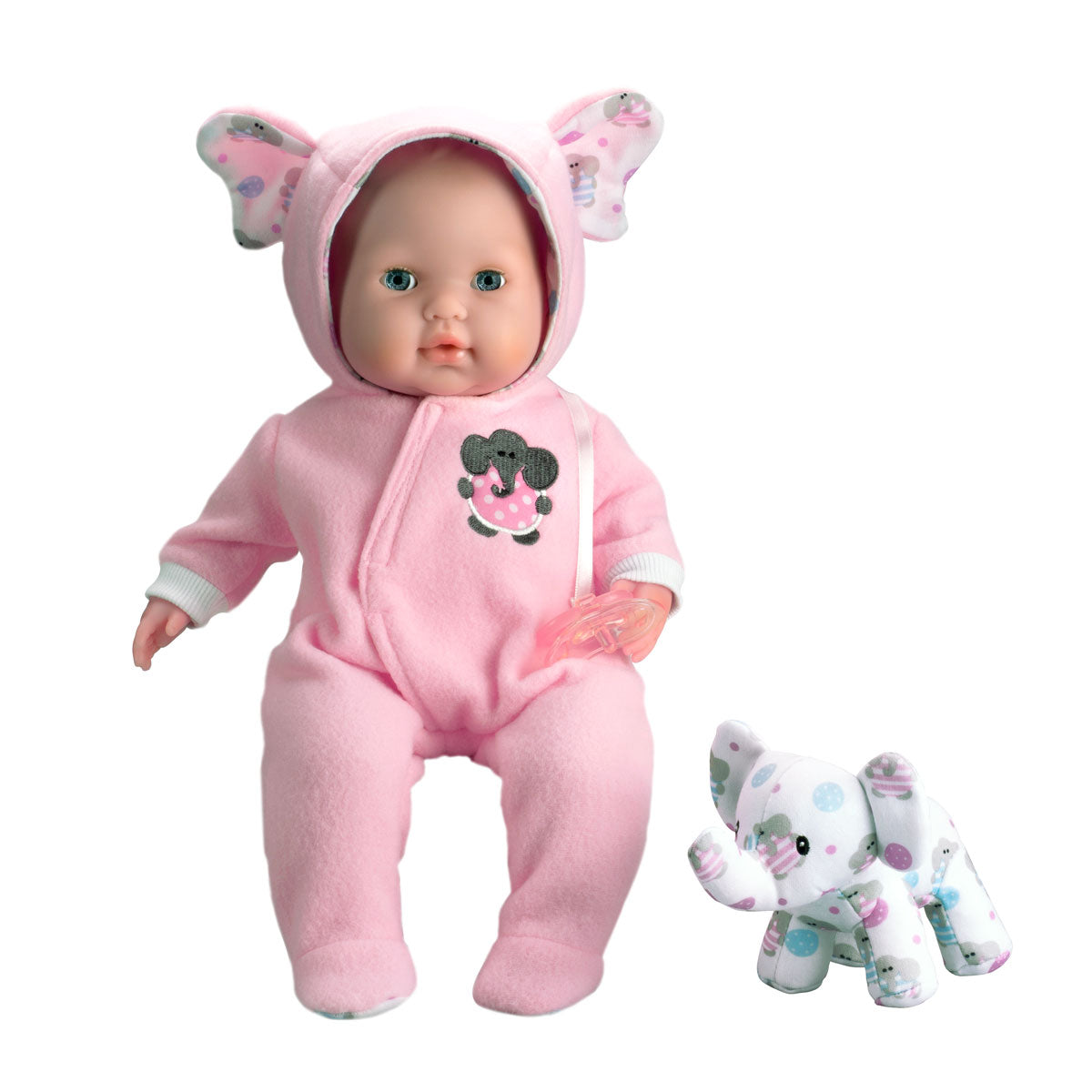 Berenguer Boutique Pink Soft Body 15" Baby Doll Open/Close Eyes w/Play Elephant For Children 2+