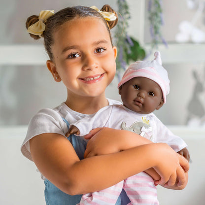 Berenguer Boutique 15" Realistic Soft Body African American Baby Doll Open/Close Eyes 10 Pcs. Set