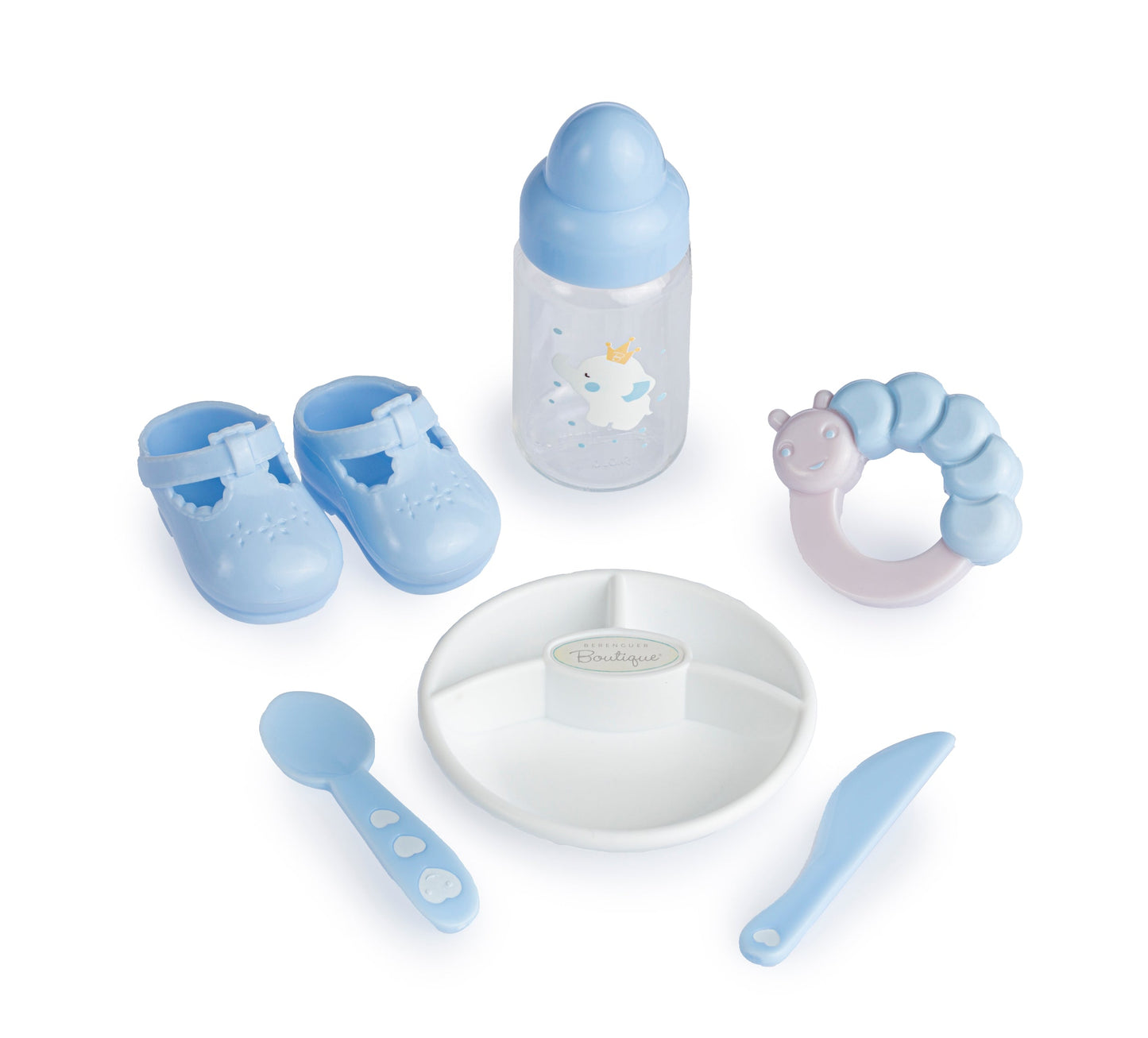 Berenguer Boutique 15" Realistic Soft Body Baby Doll Open/Close Eyes 10 Pcs. Set | Blue | Ages 2+