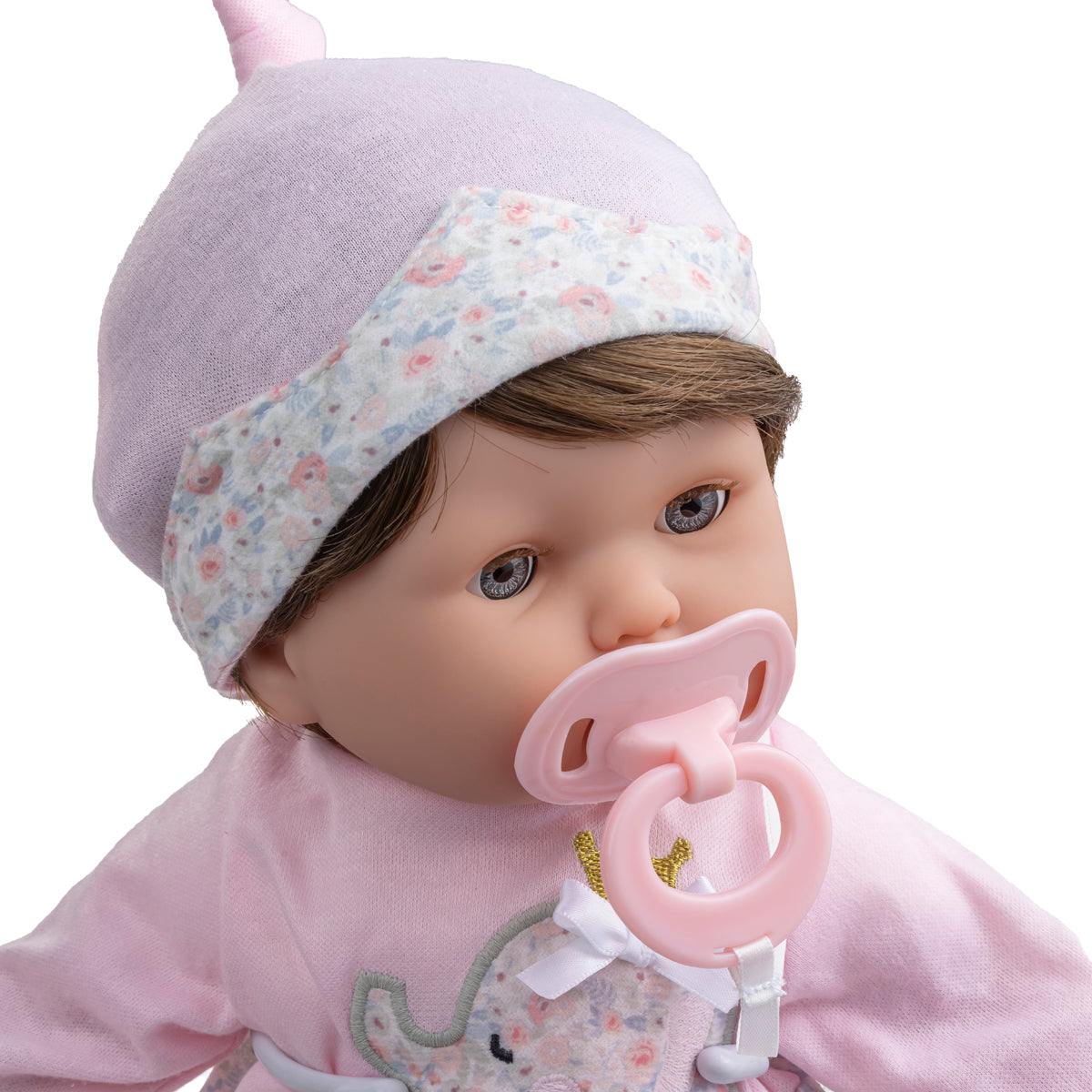 15” Brunette Soft Body Baby Doll with Elephant Outfit