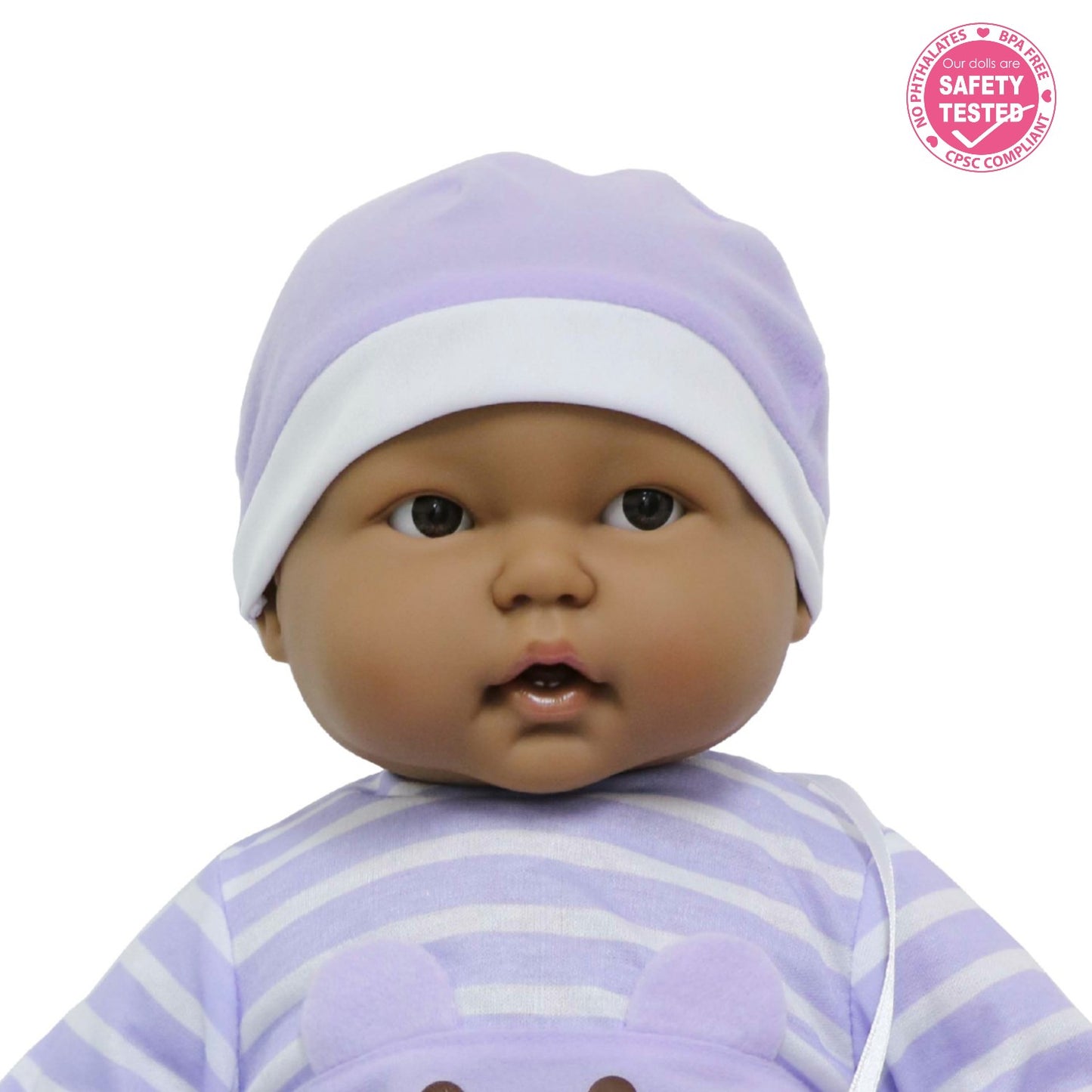 JC Toys, Lots to Cuddle Babies Hispanic Soft Body Baby Doll 20 in -Purple outfit