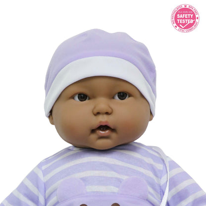 JC Toys, Lots to Cuddle Babies Hispanic Soft Body Baby Doll 20 in -Purple outfit