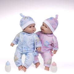 JC Toys, Lots to Cuddle Babies 13 inches Like life Twins Soft Body Baby Dolls
