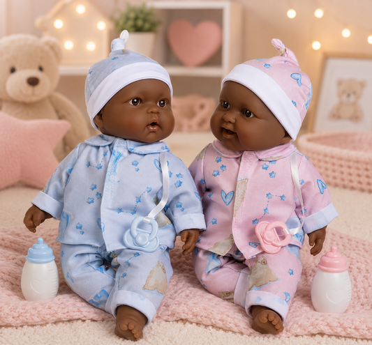 Lots to Cuddle Babies 13" Twins African American Soft Body Baby Dolls