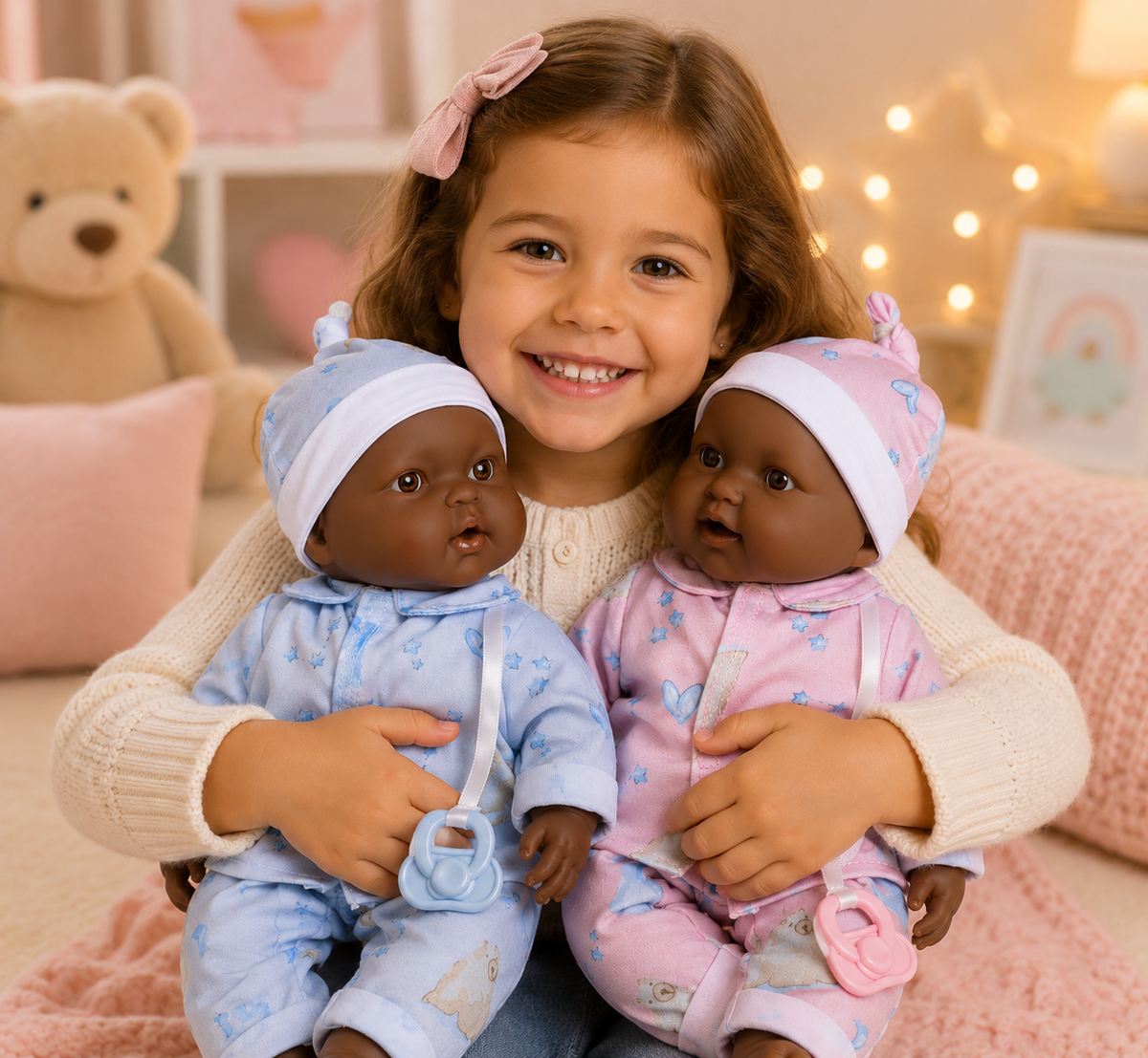 Lots to Cuddle Babies 13" Twins African American Soft Body Baby Dolls