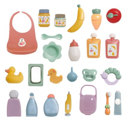 JC Toys Travel Case Care Set. Featuring 24 Pcs Baby Doll Accessories