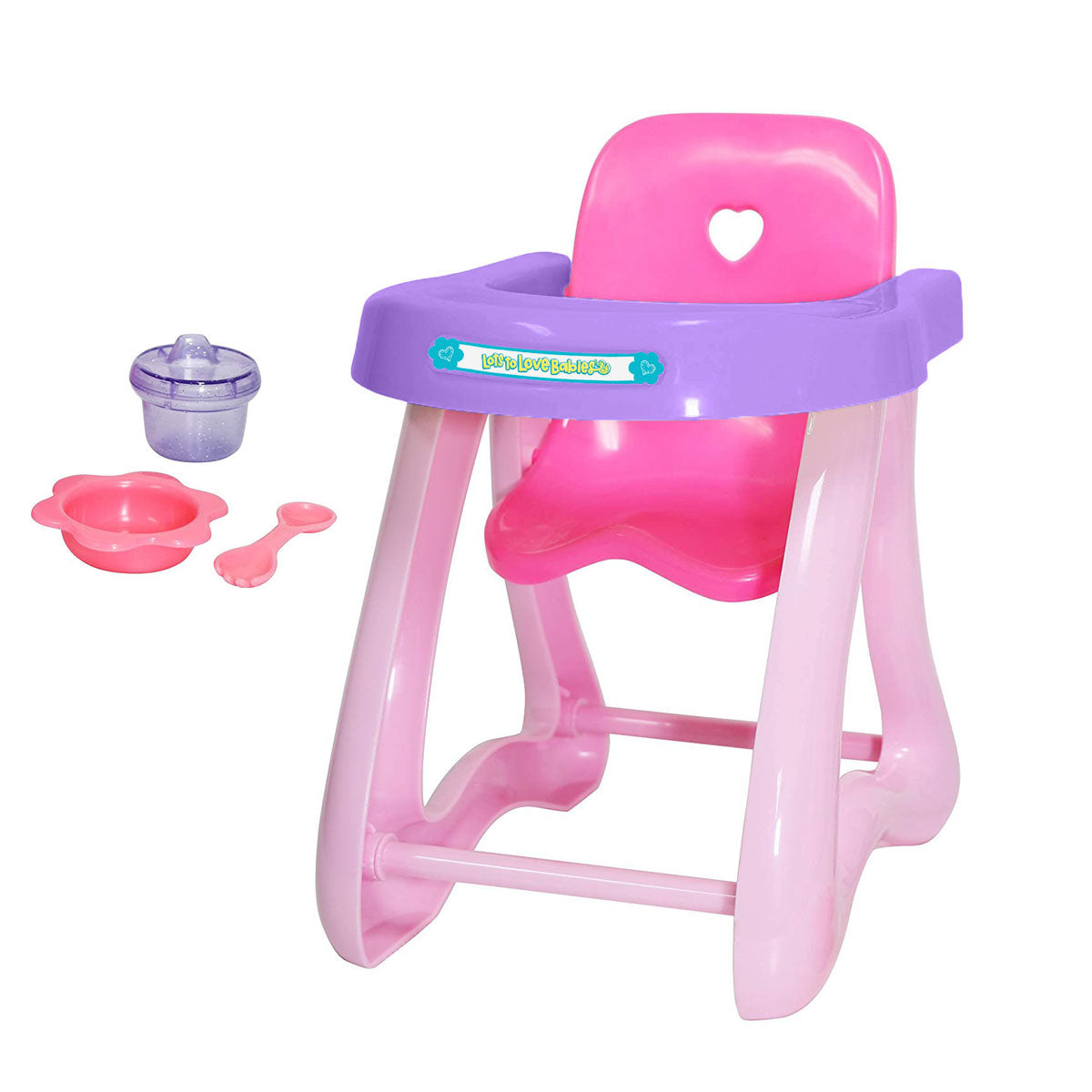 JC Toys, Accessory Bundle Crib, High Chair, Bathtub for Dolls up to 11 inches