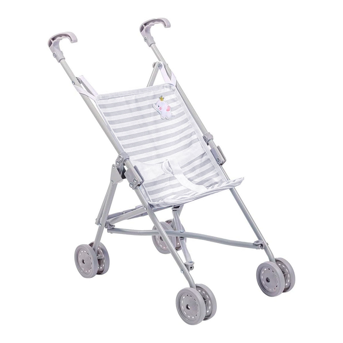 JC Toys Berenguer Boutique Single Umbrella Baby Doll Stroller Elephant Theme Grey Ages 2 +