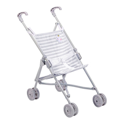 JC Toys Berenguer Boutique Single Umbrella Baby Doll Stroller Elephant Theme Grey Ages 2 +