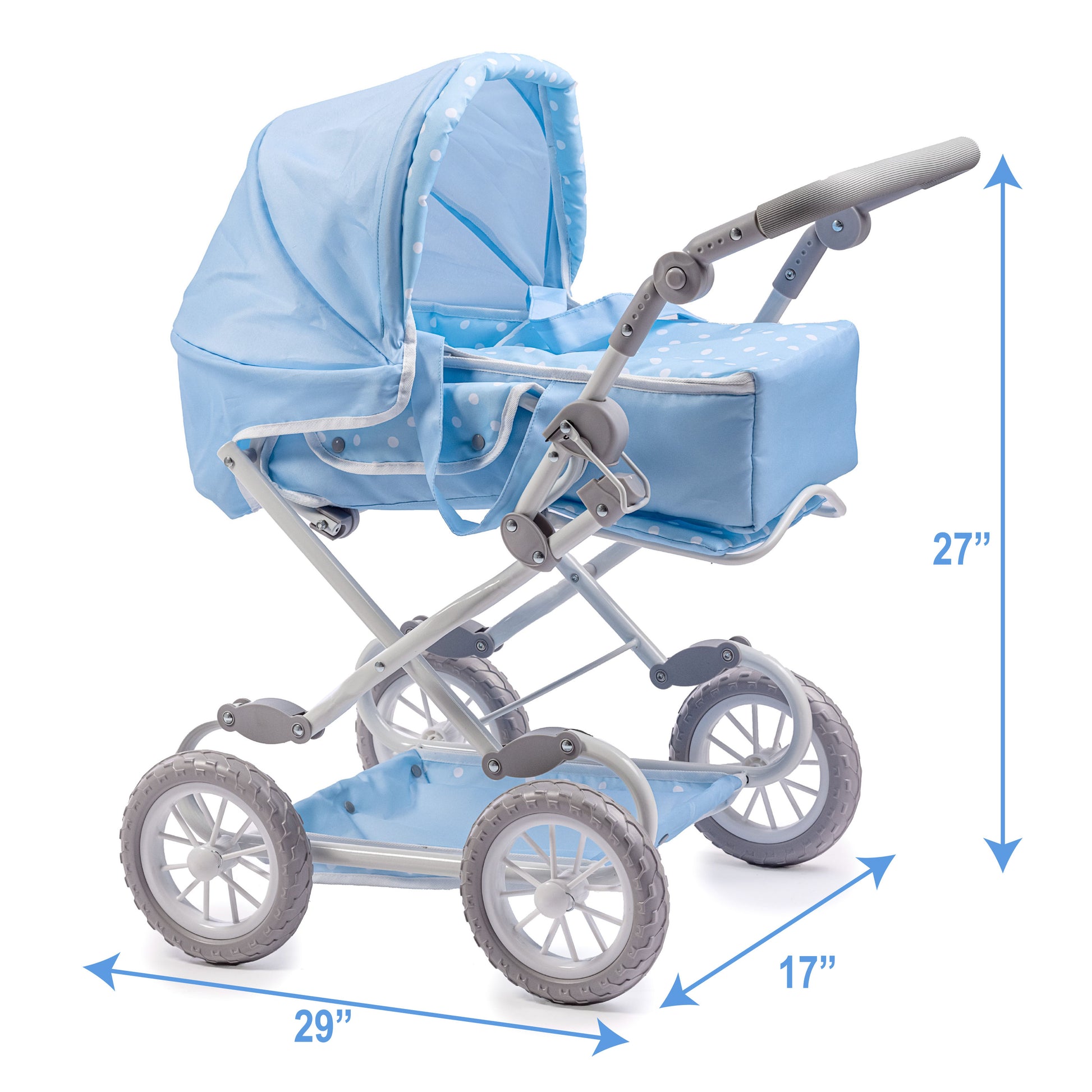 shop baby stroller JC Toys Berenguer Boutique Deluxe Foldable Baby Doll Stroller with Can – JC Toys Group Inc