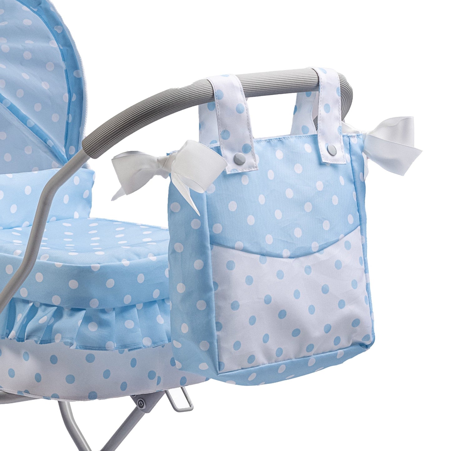 JC Toys Berenguer Boutique Royal Baby Doll Pram in Blue for Ages 3+