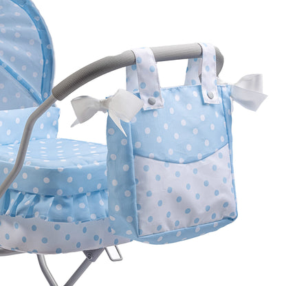 JC Toys Berenguer Boutique Royal Baby Doll Pram in Blue for Ages 3+