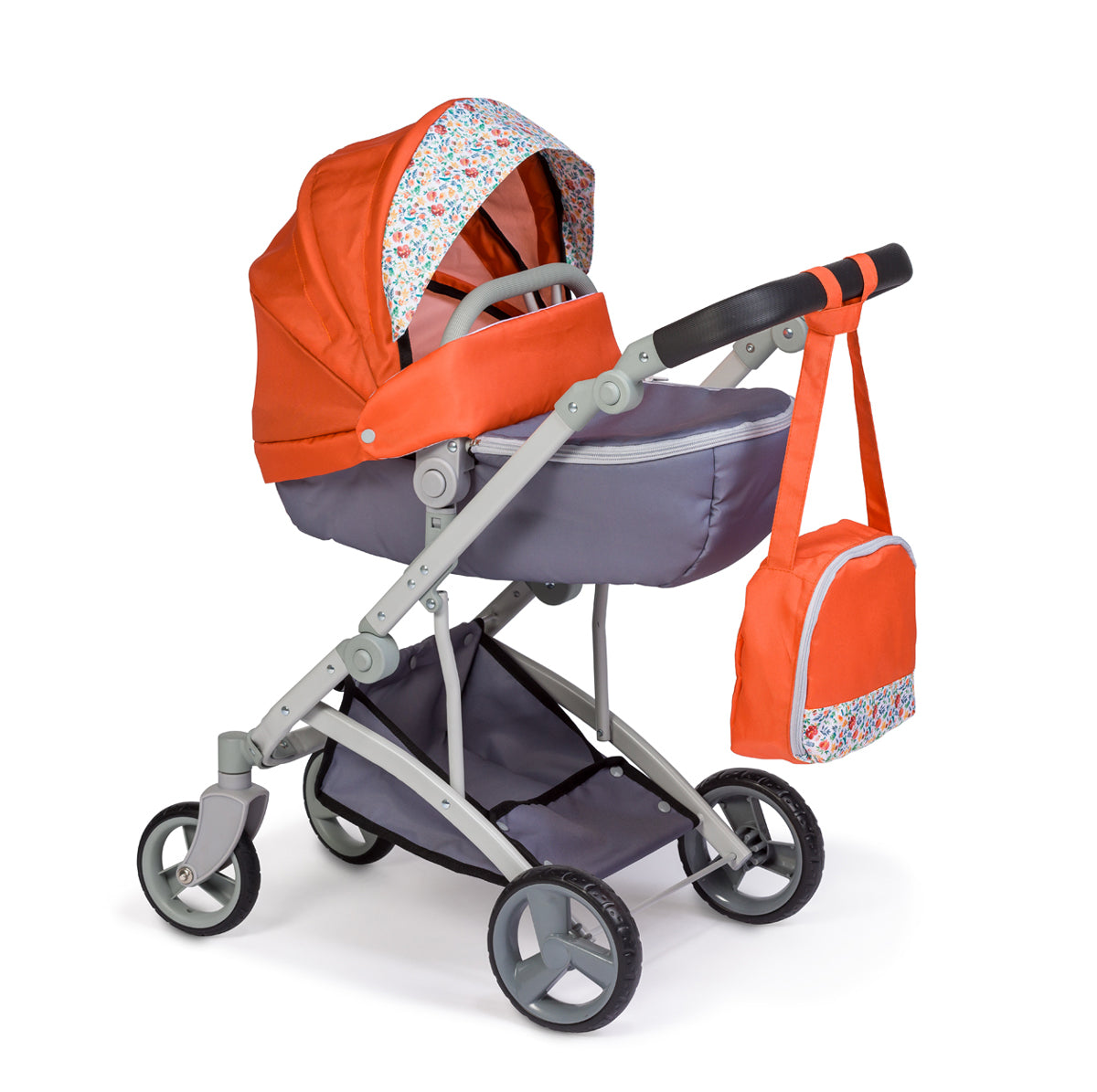 JC Toys - Berenguer Boutique Playtime | Deluxe Folding Sports Pram Stroller | Nature Theme Collection | for Dolls up to 20" | Ages 3+