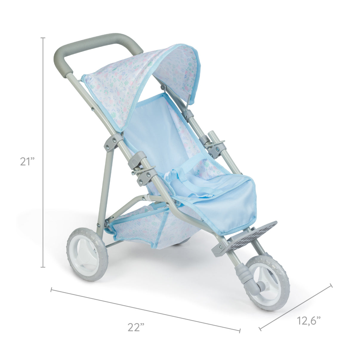 JC Toys - Berenguer Boutique Playtime | Deluxe Folding Jogger | Royal Blue Collection | for Dolls up to 20" | Ages 3+