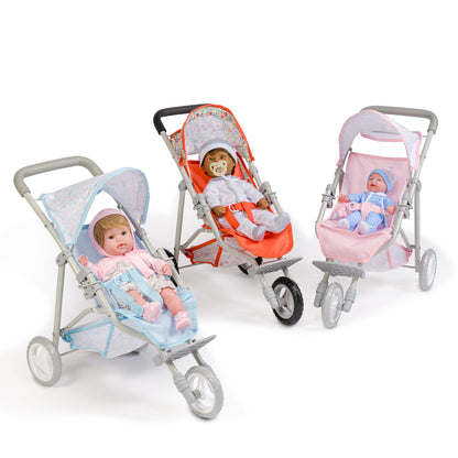 JC Toys - Berenguer Boutique Playtime | Deluxe Folding Jogger | Royal Pink Collection | for Dolls up to 20" | Ages 3+