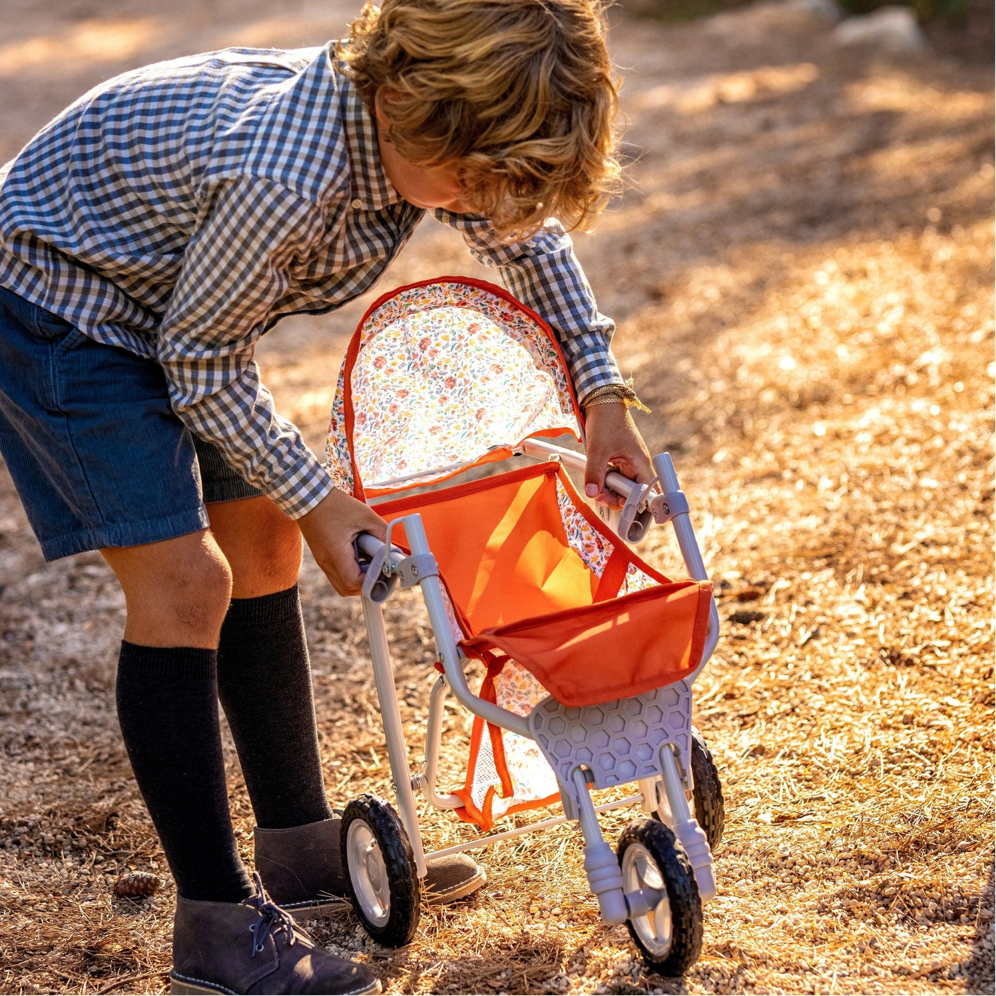 JC Toys - Berenguer Boutique Playtime | Deluxe Folding Jogger | Nature Collection | for Dolls up to 20" | Ages 3+