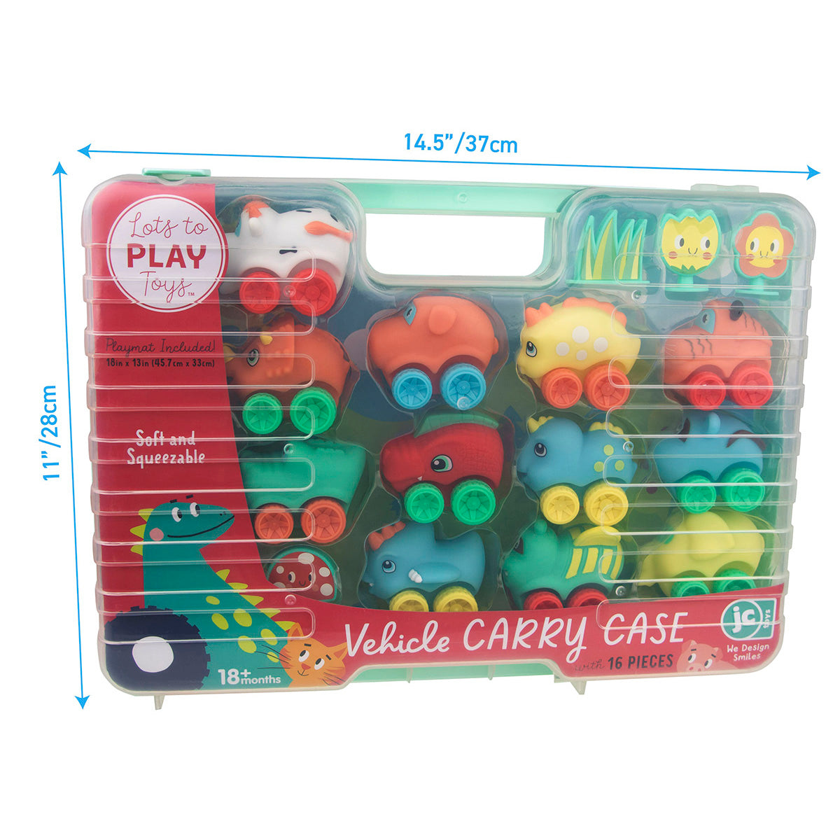 Lots to Play Toys ® Animal Cars Carry Case Gift Set.