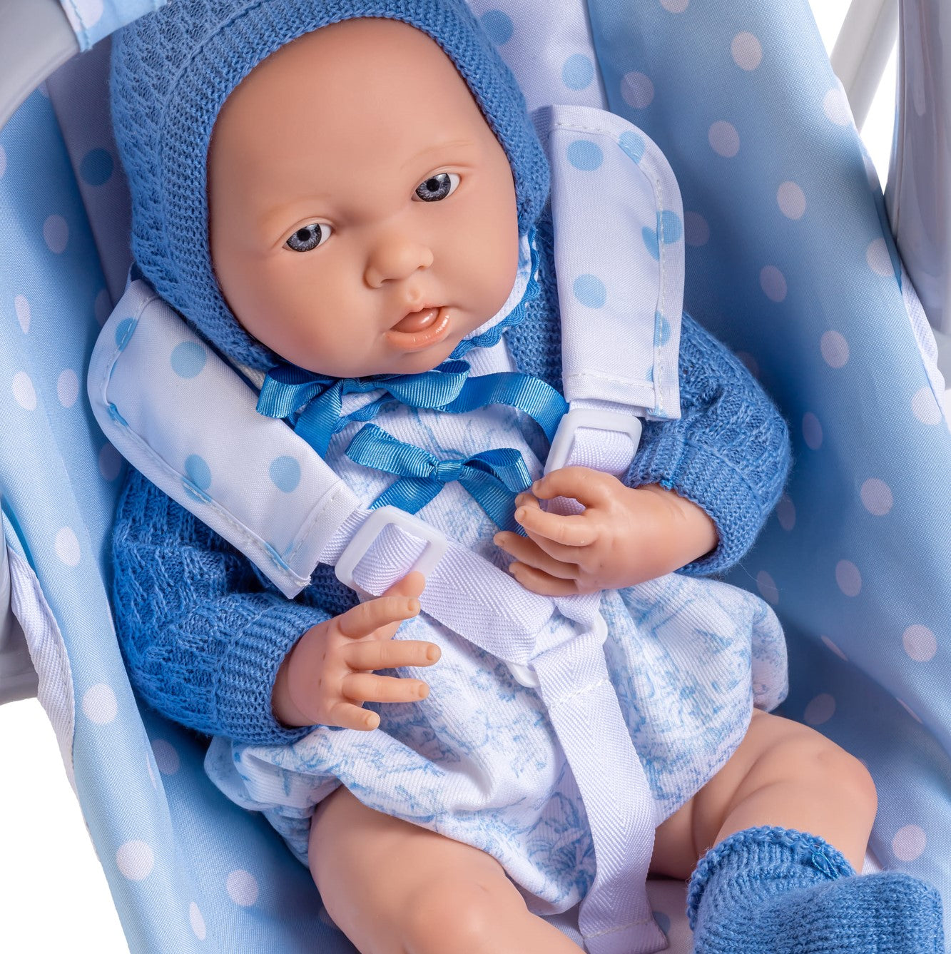 JC Toys - Berenguer Boutique Playtime | 2 in 1 Baby Doll Swing and Portable Carrier | for Dolls up to 18" | Ages 3+ | Blue