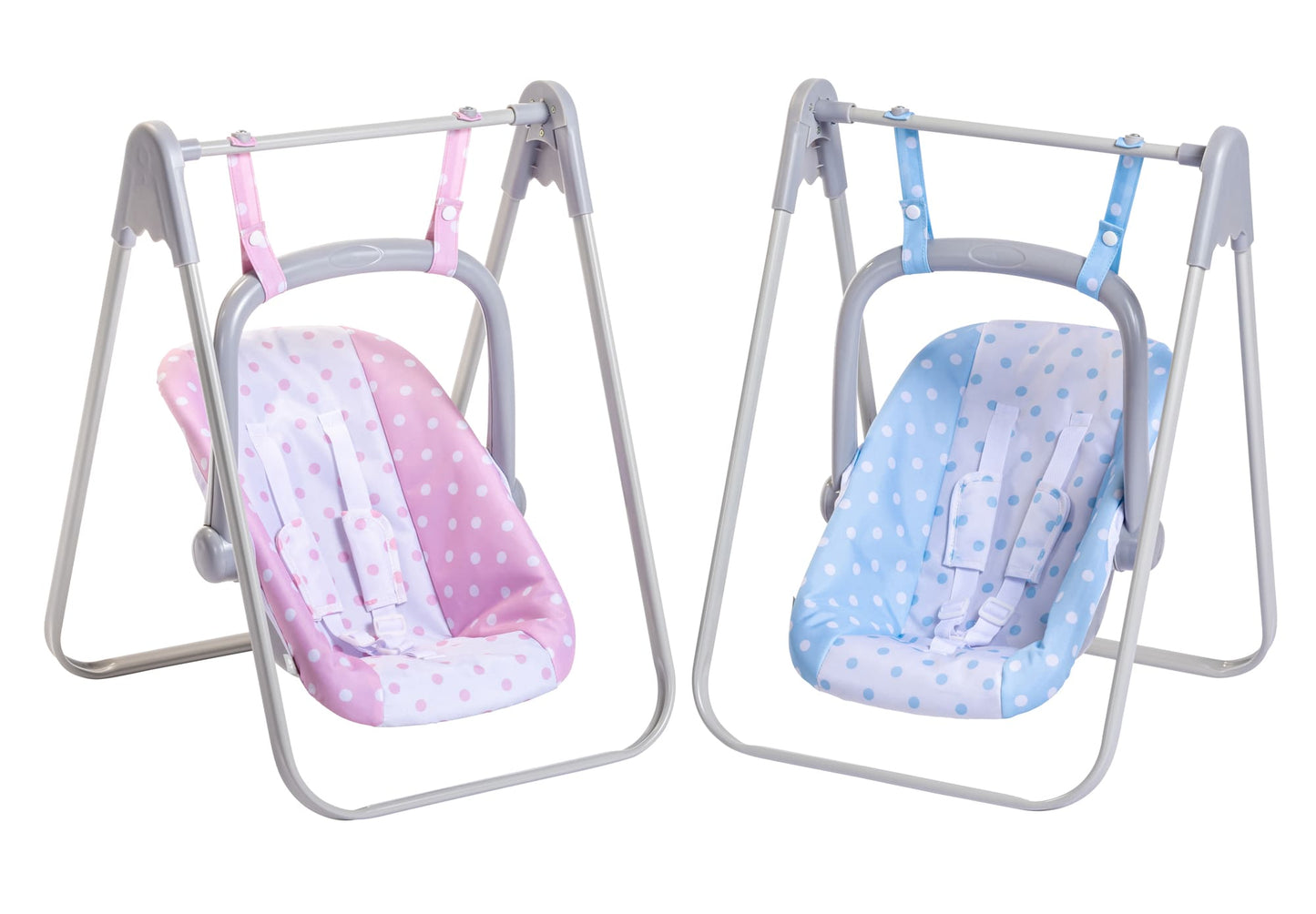 JC Toys - Berenguer Boutique Playtime | 2 in 1 Baby Doll Swing and Portable Carrier | for Dolls up to 18" | Ages 3+ | Blue