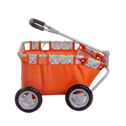 JC Toys - Berenguer Boutique Playtime | Deluxe Folding Pull Along | Nature Theme Collection | For Dolls up to 20" | Ages 3+