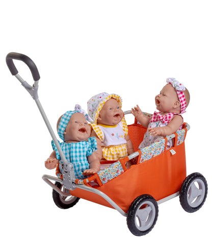 JC Toys - Berenguer Boutique Playtime | Deluxe Folding Pull Along | Nature Theme Collection | For Dolls up to 20" | Ages 3+