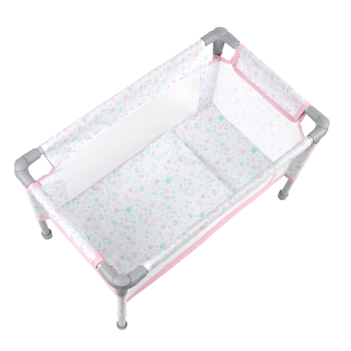JC Toys - Berenguer Boutique Playtime | Folding Doll Crib/Playpen w/ travel bag | for Dolls up to 18" | Ages 3+ | Pink (