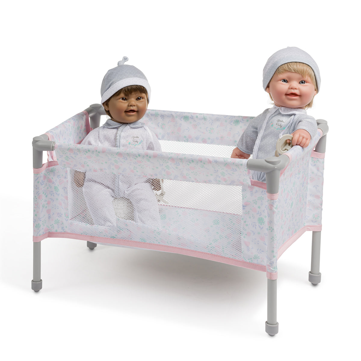 JC Toys - Berenguer Boutique Playtime | Folding Doll Crib/Playpen w/ travel bag | for Dolls up to 18" | Ages 3+ | Pink (