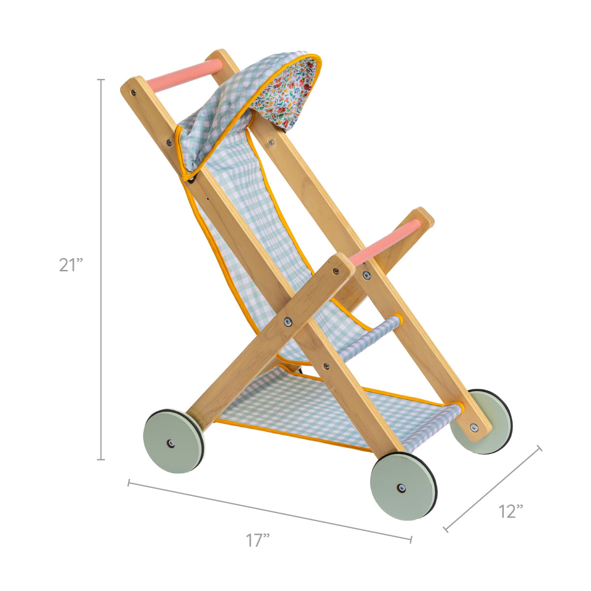 JC Toys - Twiggly Toys - Deluxe Wood Stroller