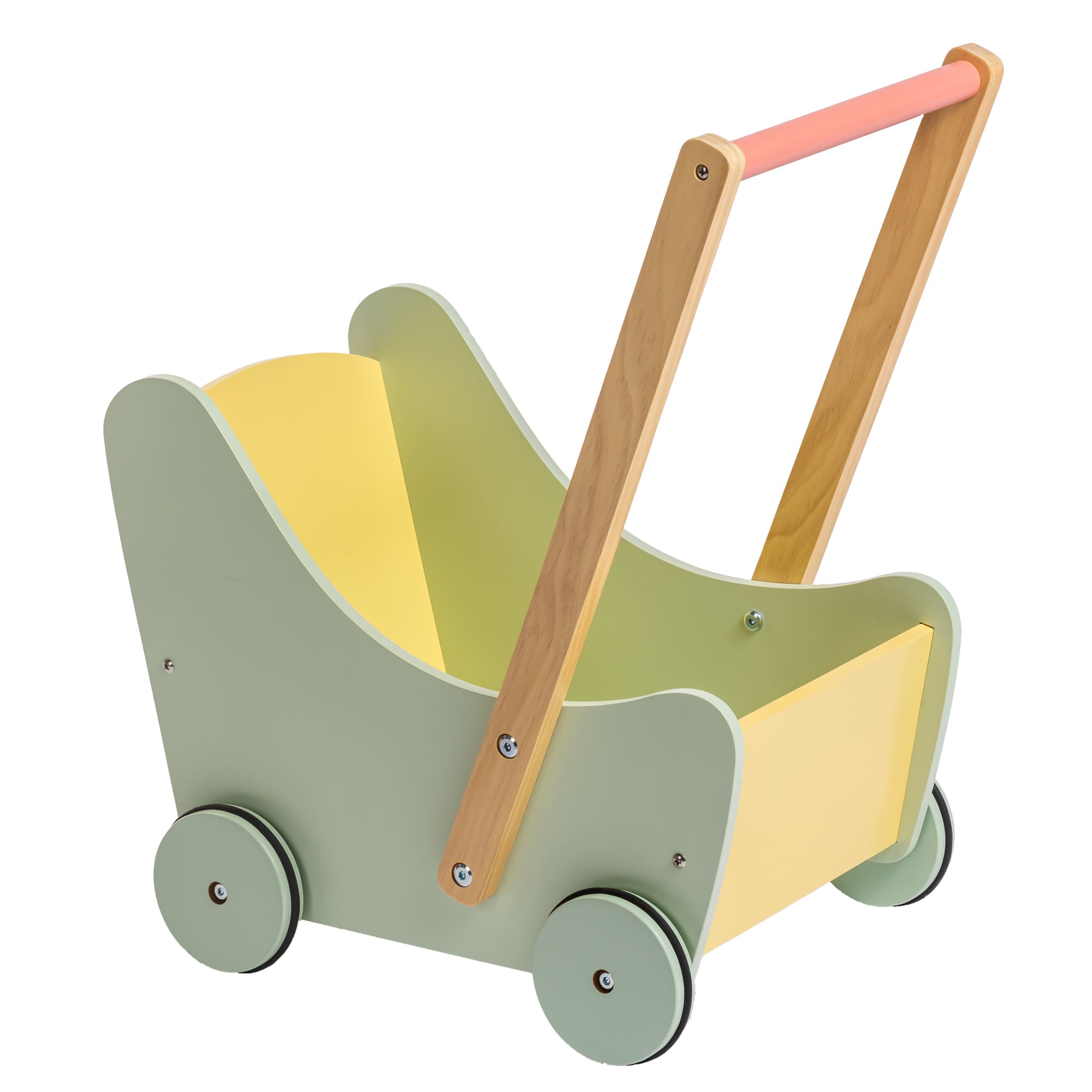 JC Toys - Twiggly Toys - Deluxe Wood Push Cart