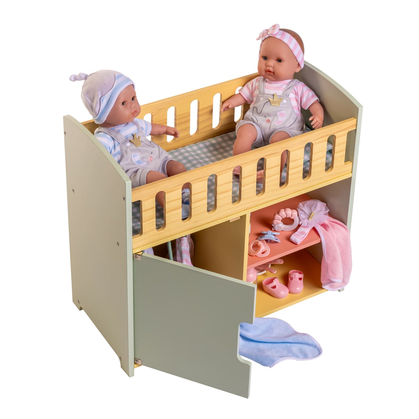 JC Toys - Twiggly Toys - Deluxe Wood Crib Station
