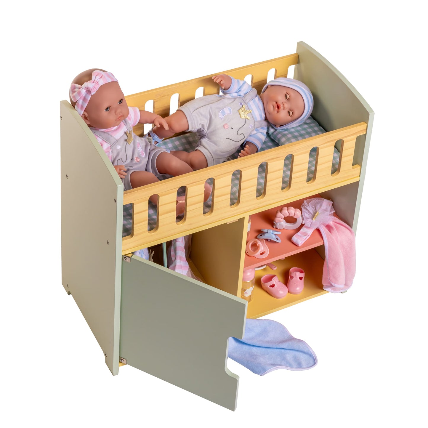 JC Toys - Twiggly Toys - Deluxe Wood Crib Station