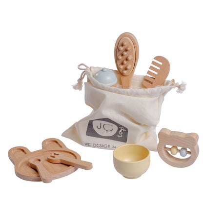 JC Toys Parfait Collection | Real Wood 10 Piece Baby's First Care Set | For Dolls and Stuffed Animals of all Sizes | Ages 3+ | Twiggly Toys