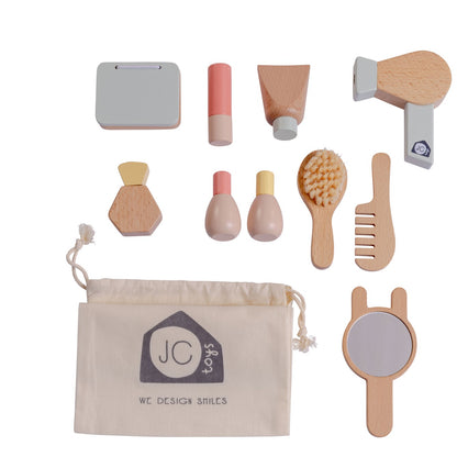 JC Toys Parfait Collection | Real Wood 10 Piece Personal Care-Make Up Set | For Dolls and Stuffed Animals of all Sizes | Ages 3+ | Twiggly Toys