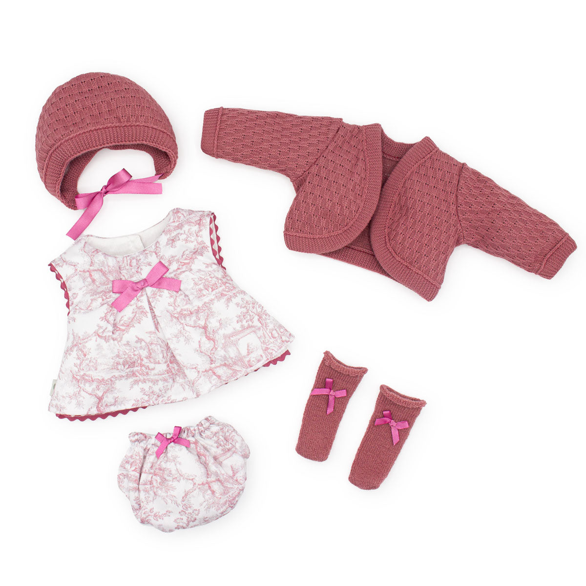 Pink Knit multi piece outfit for 15" Doll (18067)