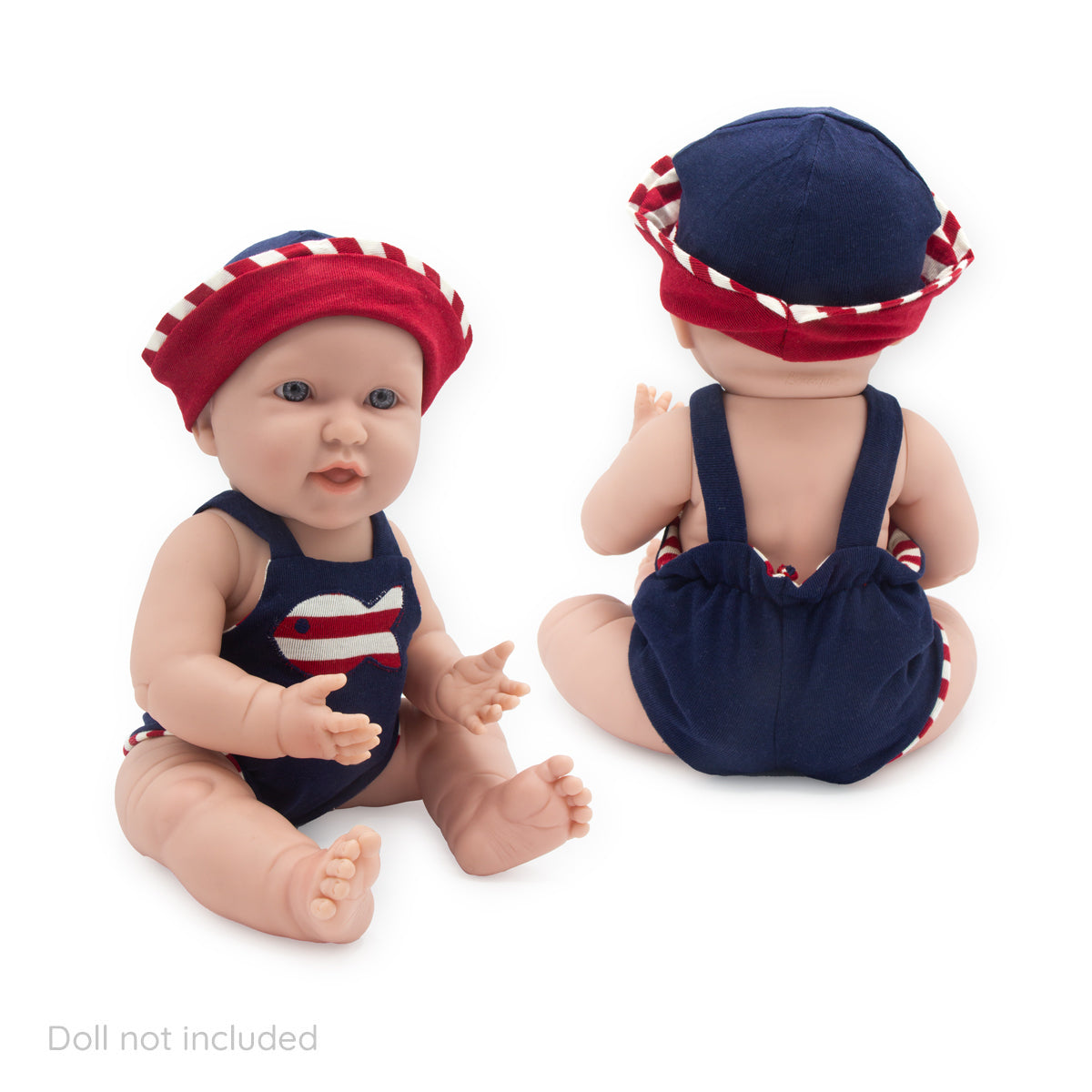 Red White and Blue Onesie and Hat for Dolls for 14" Dolls (18711)