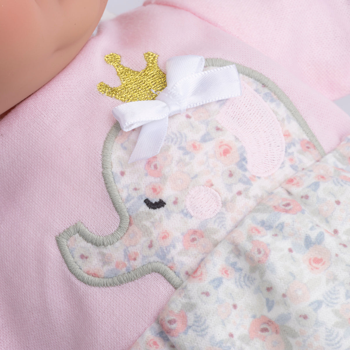 close up of elephant embroidery