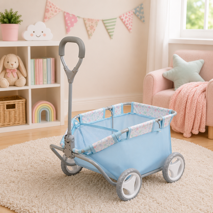 blue and pink play wagon

