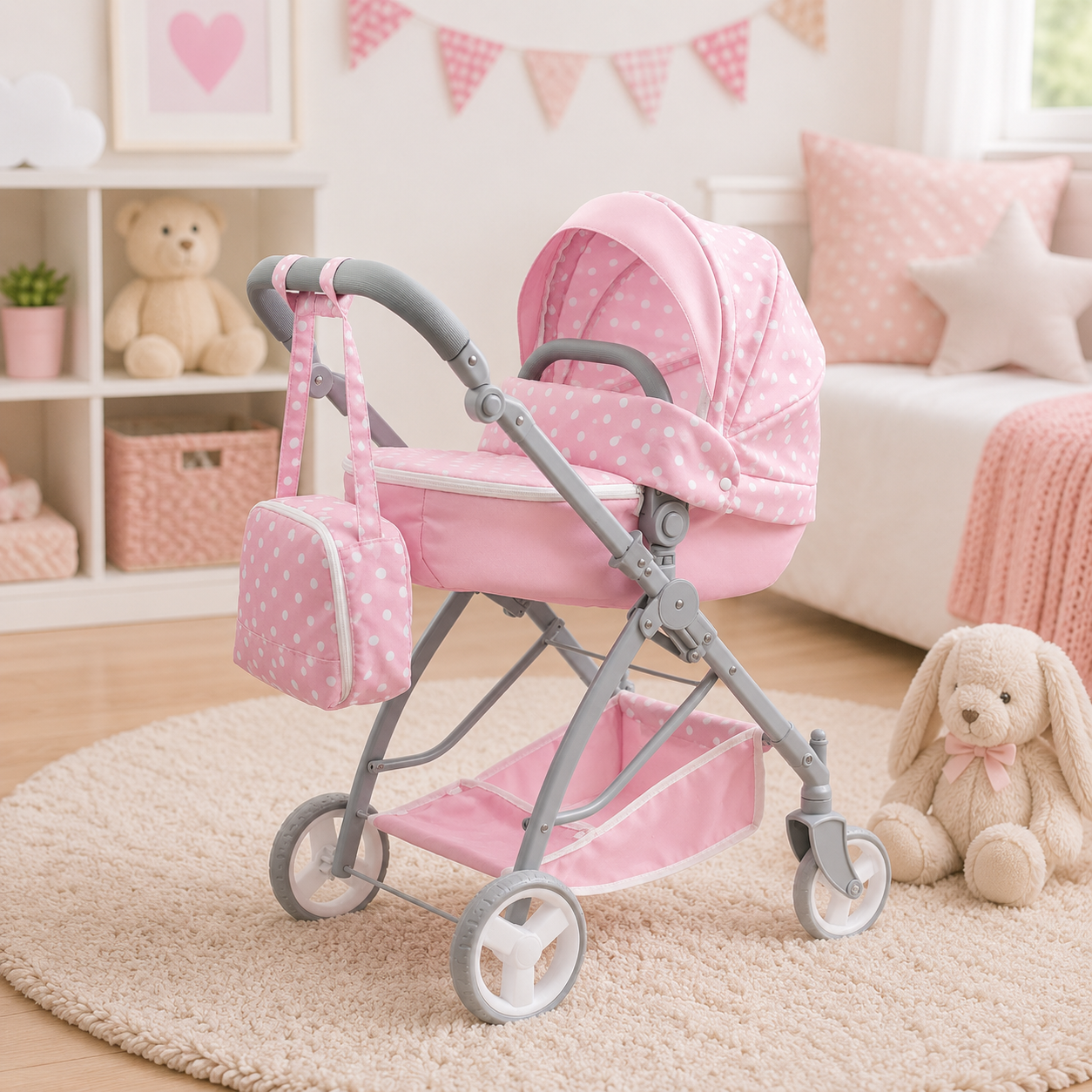 JC Toys - Berenguer Boutique Playtime | Deluxe Folding Sports Pram