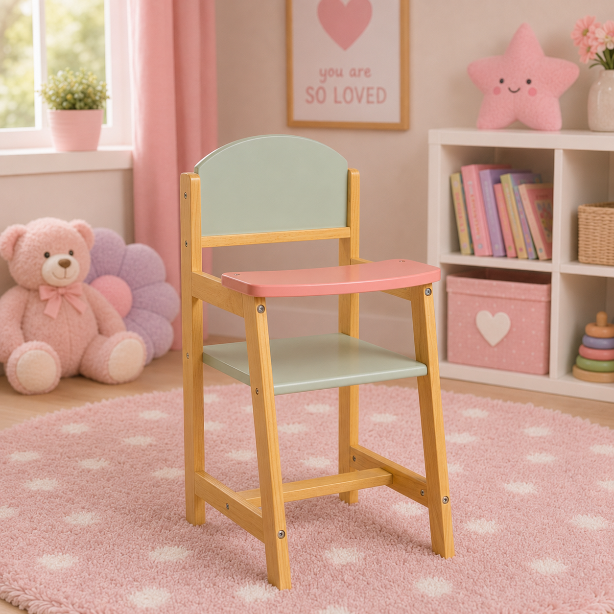 JC Toys - Twiggly Toys - Deluxe Wood High Chair