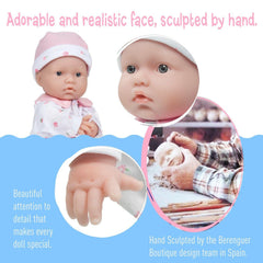 JC Toys, La Baby 11 inch Soft Body Baby Doll in Pink With Realistic Features - JC Toys Group Inc.