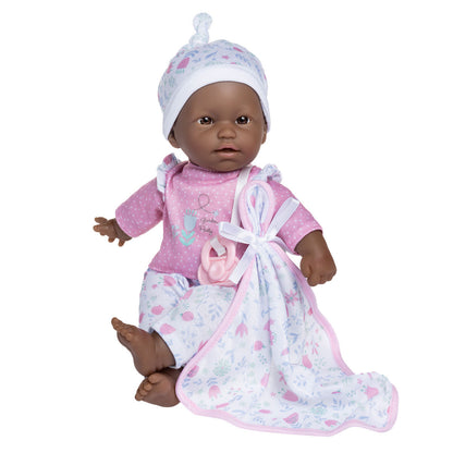 Cute la baby doll in pink and floral outfit
